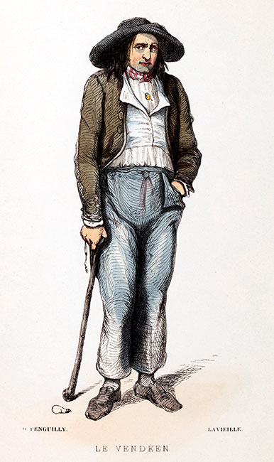 Vendéen vers 1835 - gravure reproduite et restaurée numériquement par © Norbert Pousseur