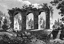 Aqueduc de Champenost, Lyon, 1825 - gravure reproduite et restaurée numériquement par © Norbert Pousseur