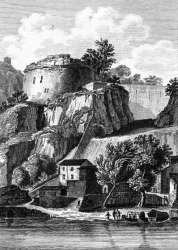 Bastion des 2 amants à Lyon, 1825 - gravure reproduite et restaurée numériquement par © Norbert Pousseur