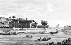 Lyon sur la Saône vers 1835 - gravure reproduite et restaurée numériquement par © Norbert Pousseur