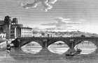 Pont de l'Archevêché de Lyon vers 1825 - gravure reproduite et restaurée numériquement par © Norbert Pousseur