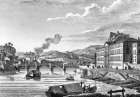 Pont Serin de Lyon, vers 1825  - gravure reproduite et restaurée numériquement par © Norbert Pousseur