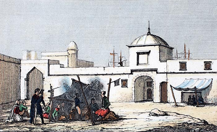 Arsenal d'Alger vers 1830 - reproduction © Norbert Pousseur