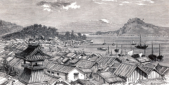 Shimonoseki  à Nagasaki  vers 1870 - reproduction © Norbert Pousseur