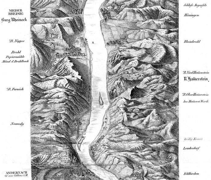 Les alentours de Bad Breisig en 1829 - reproduction © Norbert Pousseur