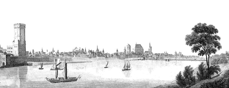 Panorama de Cologne en 1829 - reproduction © Norbert Pousseur