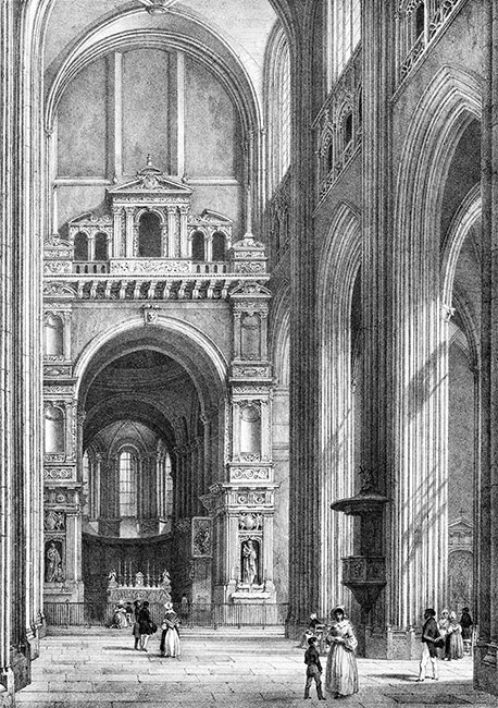 La cathédrale de Nantes par JJ Potel -  gravure reproduite et restaurée numériquement par © Norbert Pousseur