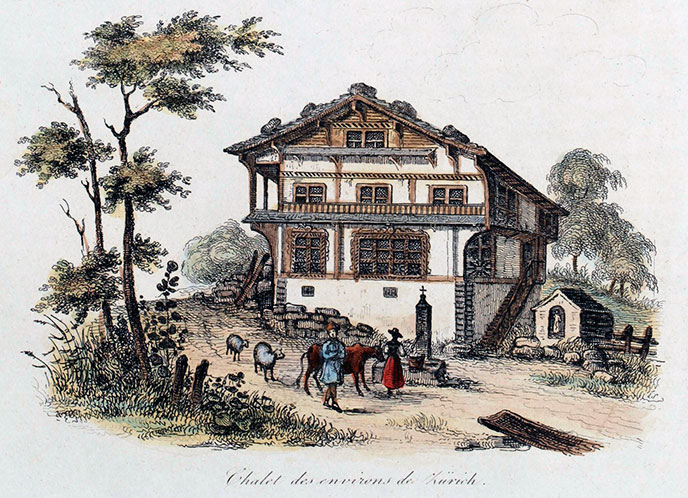 Chalet vers Zurich - reproduction © Norbert Pousseur Chalet vers Zurich - reproduction © Norbert Pousseur