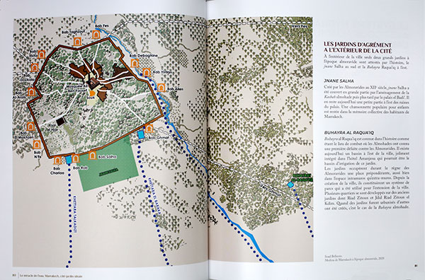 Marrakech vers 1840 - gravure reproduite et restaurée numériquement par © Norbert Pousseur