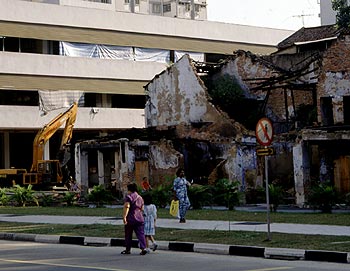 © Norbert Pousseur - Ancien quartier chinois en travaux, à Singapour