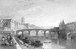 Le pont de Toulouse  par Thomas Allom - reproduction © Norbert Pousseur