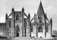 Pour zoom, Eglise de Batalha au Portugal vers 1840 - gravure reproduite et corrigée numériquement par © Norbert Pousseur