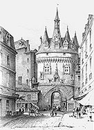 La porte du palais de Bordeaux vers 1840 - reproduction © Norbert Pousseur