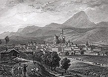 Clermont-Ferrand vers 1859, dessiné par Rouargue - reproduction et restauration © Norbert Pousseur 