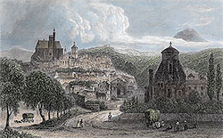 Clermont-Ferrand vers 1850, dessiné par Joseph Skelton - reproduction et restauration © Norbert Pousseur  reproduction et restauration © Norbert Pousseur 