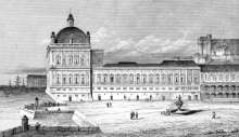 Pour zoom - Palais royal de Lisbonne vers 1840 - reproduction de la  gravure et corrections numériques par © Norbert Pousseur