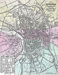 Carte vers 1870 de Toulouse par Dufour - reproduction © Norbert Pousseur