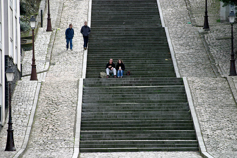 Détail de l'escalier de la cathédrale d'Angers - © Norbert Pousseur