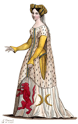Marguerite de Bar, comtesse à Arlon  - dessinée par Léopold Massard - reproduction © Norbert Pousseur