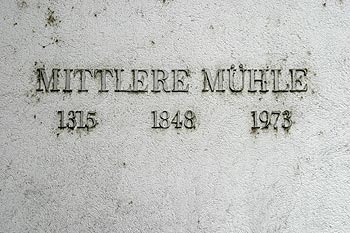 Inscription Mittlere Muhle 1315, 1848, 1973 - Baden - © Norbert Pousseur