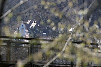 Villa traditionnelle à travers feuillages d'hiver - Baden - © Norbert Pousseur