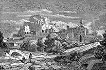 Vue générale du Puy en Velay vers 1830 - gravure reproduite et restaurée par © Norbert Pousseur 