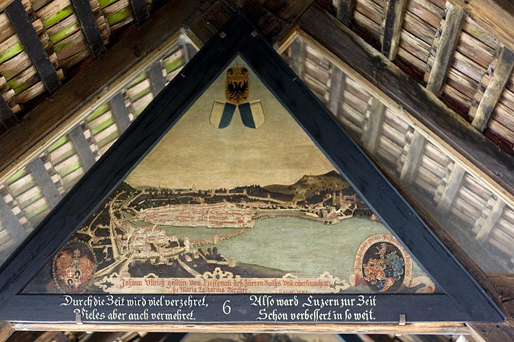 La rade de Lucerne et ses ponts - Tableau du pont de la Chapelle de Lucerne - © Norbert Pousseur