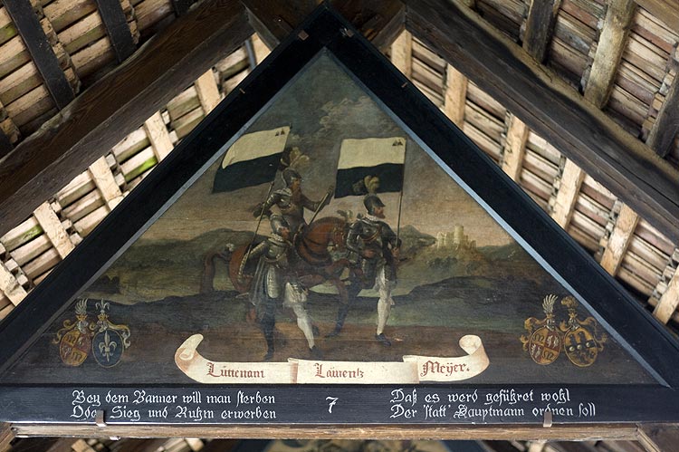 Le lieutenant Laurentz Meyer - Tableau du pont de la Chapelle de Lucerne - © Norbert Pousseur