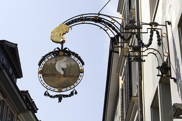 A Lucerne, enseigne  de cigogne -  © Norbert Pousseur