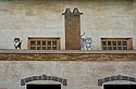 Chats sur toit, détail de fresque des magasins généraux - Lyon- © Norbert Pousseur