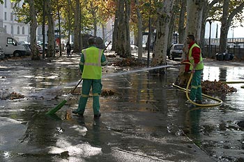 Nettoyage des quais - Lyon- © Norbert Pousseur