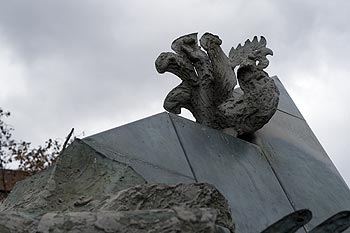 Coq, détail de la sculpture d'Ipoustéguy place Béraudier - Lyon- © Norbert Pousseur