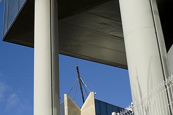 Détail architectural  des bâtiments de l'institut Mérieux - Lyon- © Norbert Pousseur