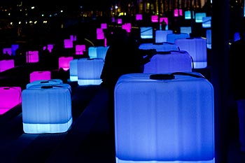 Les cubes lumineux des Terrasses de la Guillotière - Lyon - © Norbert Pousseur