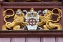 Sigle de Mulhouse aux deux lions  en fronton de l'Hôtel de ville - Mulhouse - © Norbert Pousseur