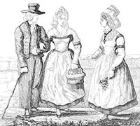 Reproduction de costumes nantais vers 1850 - © Norbert Pousseur