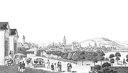 Ville de Mayence en 1829 - Gravure  reproduite puis restaurée par © Norbert Pousseur