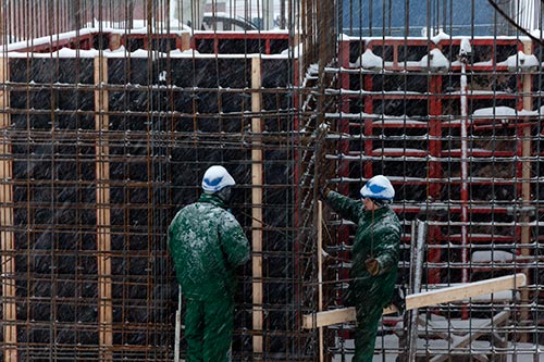 Construction en hiver - Riga - © Norbert Pousseur