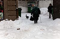 Vieille dame au chat en hiver - Riga - © Norbert Pousseur