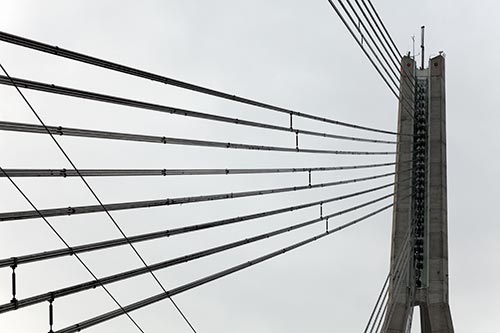 Les haubans du pont Vanšu  - Riga - © Norbert Pousseur