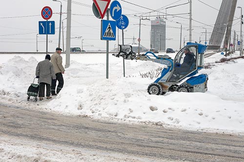 Piétons dans la neige - Riga - © Norbert Pousseur