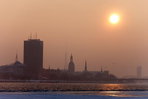 Soleil d'hiver sur le ville - Riga - © Norbert Pousseur