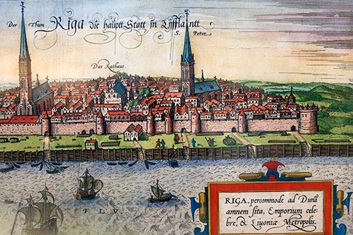 Gravure de la ville au 18ème siècle - Riga - © Norbert Pousseur