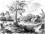 Zoom sur Le quartier malais de Singapour vers 1832 - gravure reproduite et restaurée numériquement par © Norbert Pousseur