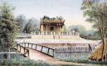 Zoom sur Temple chinois à Singapour en 1885 - gravure reproduite et restaurée numériquement par © Norbert Pousseur