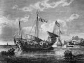 Zoom sur Jonque chinoise à Singapour vers 1860 - gravure reproduite et restaurée numériquement par © Norbert Pousseur