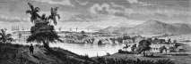 Zoom sur Une rade de Singapour vers 1860 - gravure reproduite et restaurée numériquement par © Norbert Pousseur