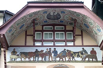 Maison décorée d'Aarau avant-toit et façade - © Norbert Pousseur
