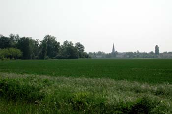 Le clocher se dressant dans les champs - Villeneuve le Comte - © Norbert Pousseur