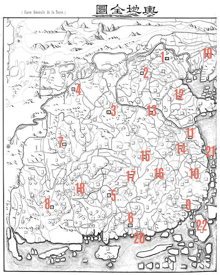 Plan de la Chine en 1800 ? - Gravure reproduite puis restaurée par  © Norbert Pousseur